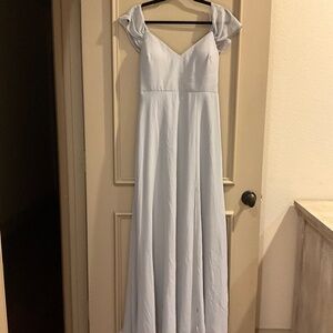 BIRDY GREY Devin Convertible Dress DOVE GRAY Medium with Slit Pockets Bridesmaid